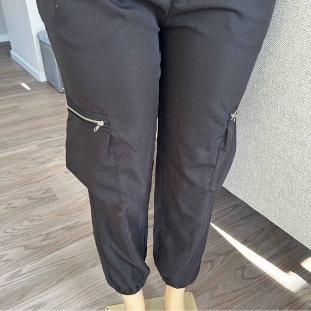 ๐NWT Romwe black punk rock chain black jogger slacks ๐ pants XS - Picture 3 of 16